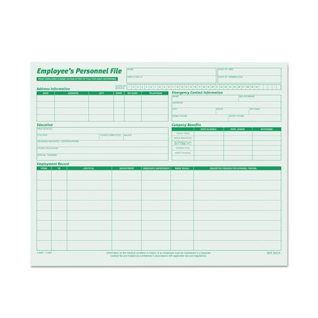 Tops Employee Record File Folders, PK20 3287